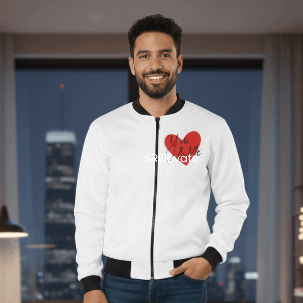 You & Me Valentine Bomber Jacket for Him | Premium Printed Unisex Jacket