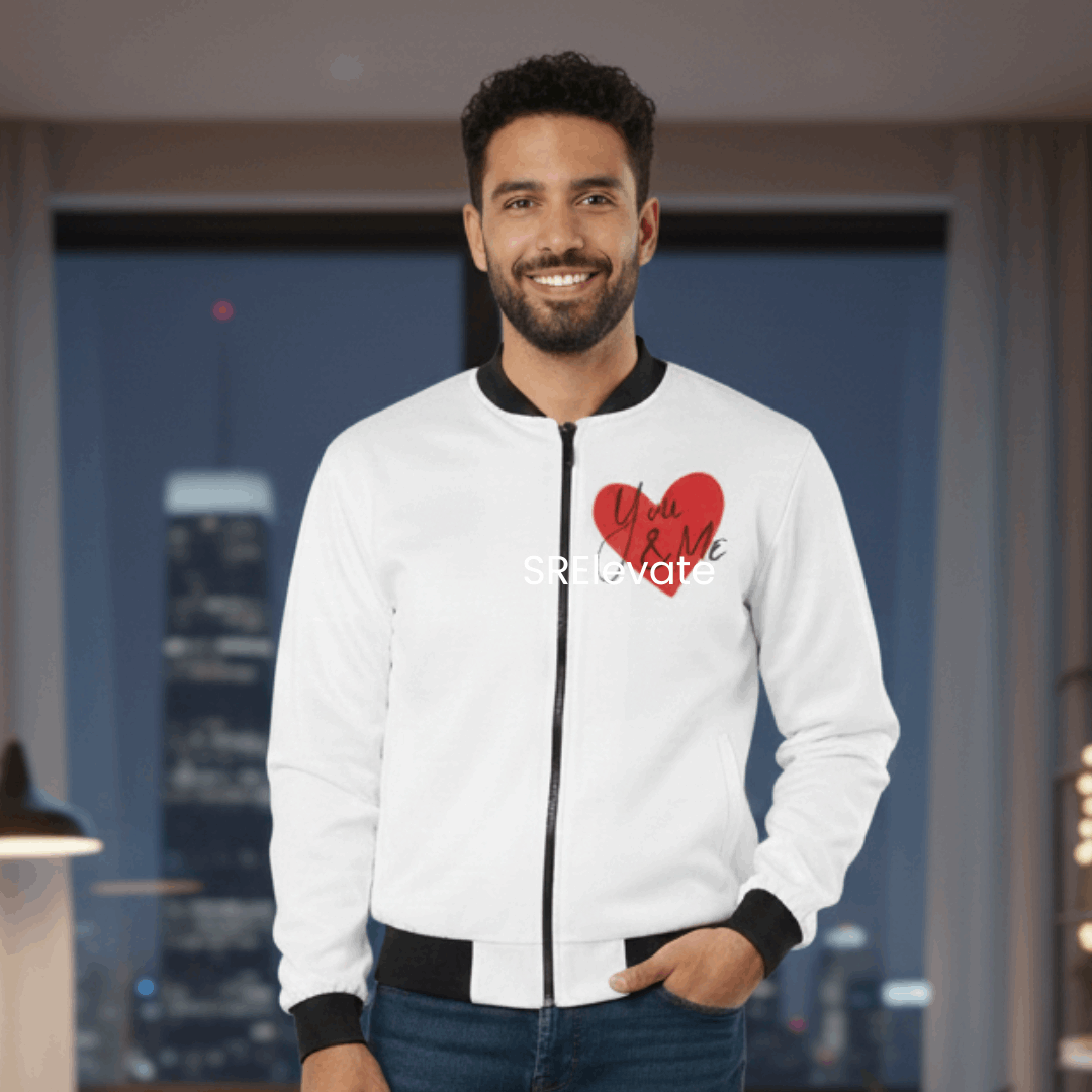 You & Me Valentine Bomber Jacket for Him | Premium Printed Unisex Jacket