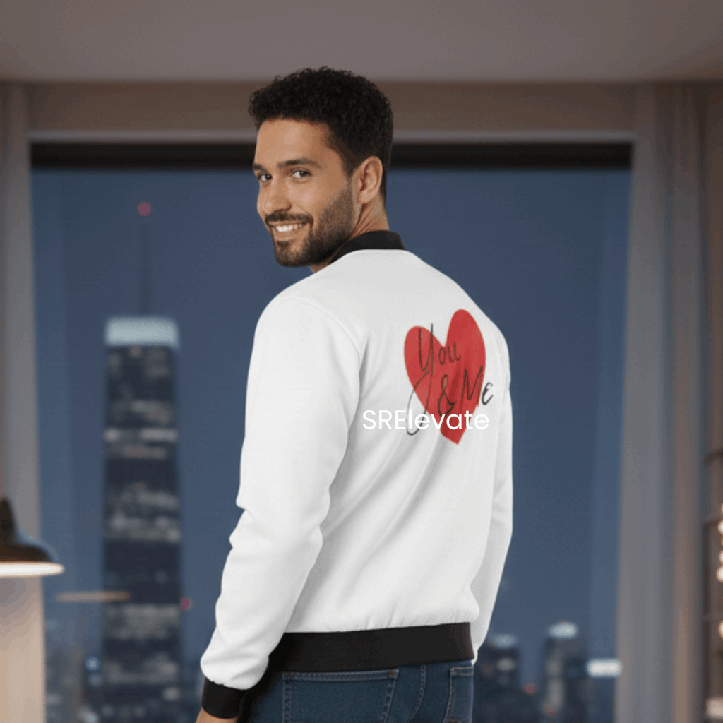 You & Me Valentine Bomber Jacket for Him | Premium Printed Unisex Jacket