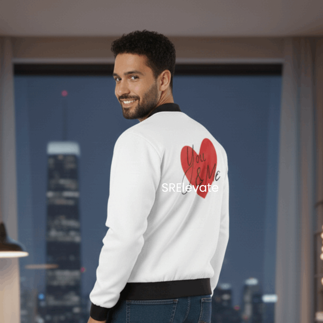 You & Me Valentine Bomber Jacket for Him | Premium Printed Unisex Jacket