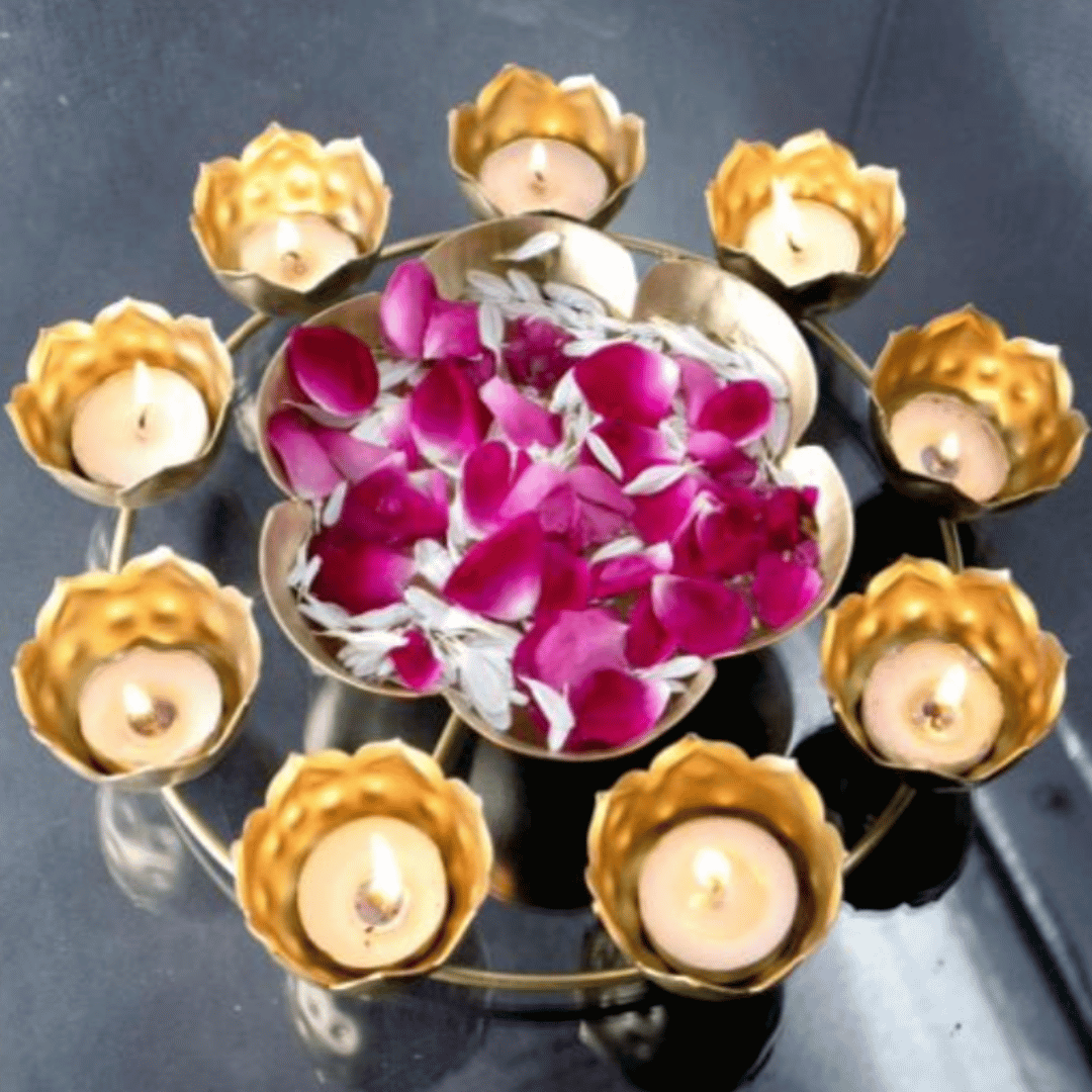 Powder Coated Iron Urli Bowl – 12 Inch Decorative Flower Bowl, Floating Urli for Home Décor, Diwali, Weddings, Festive Decoration | GS124