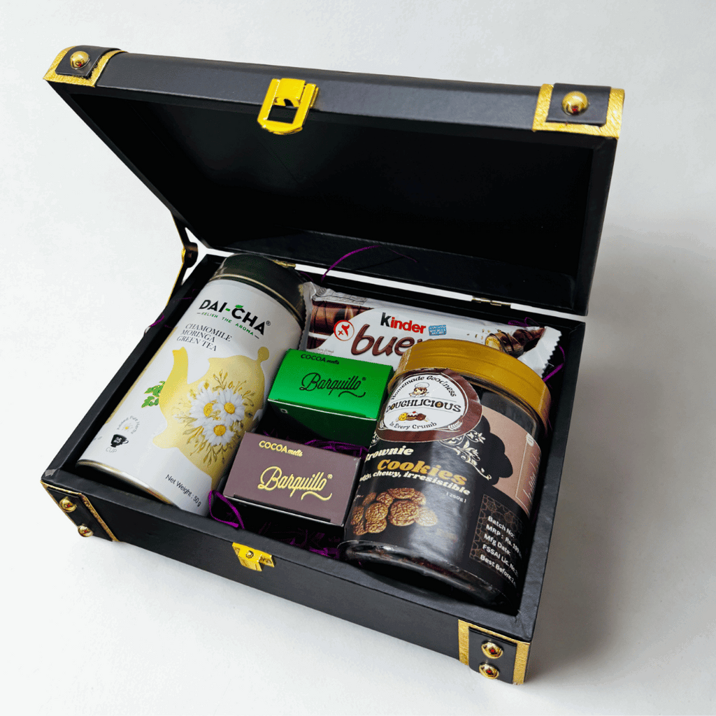 Luxury Truck Box Gift Hamper – DAI-CHA & Twinings Teas, Kunafa, Protein Bars, Premium Chocolates & Gourmet Cookies | Corporate & Festive Gifting