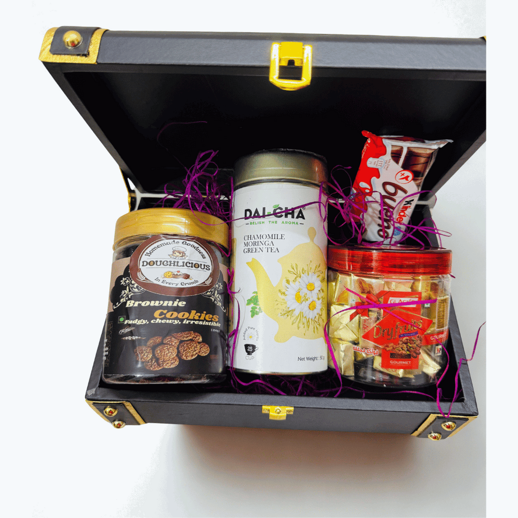 Luxury Truck Box Gift Hamper – DAI-CHA & Twinings Teas, Kunafa, Protein Bars, Premium Chocolates & Gourmet Cookies | Corporate & Festive Gifting
