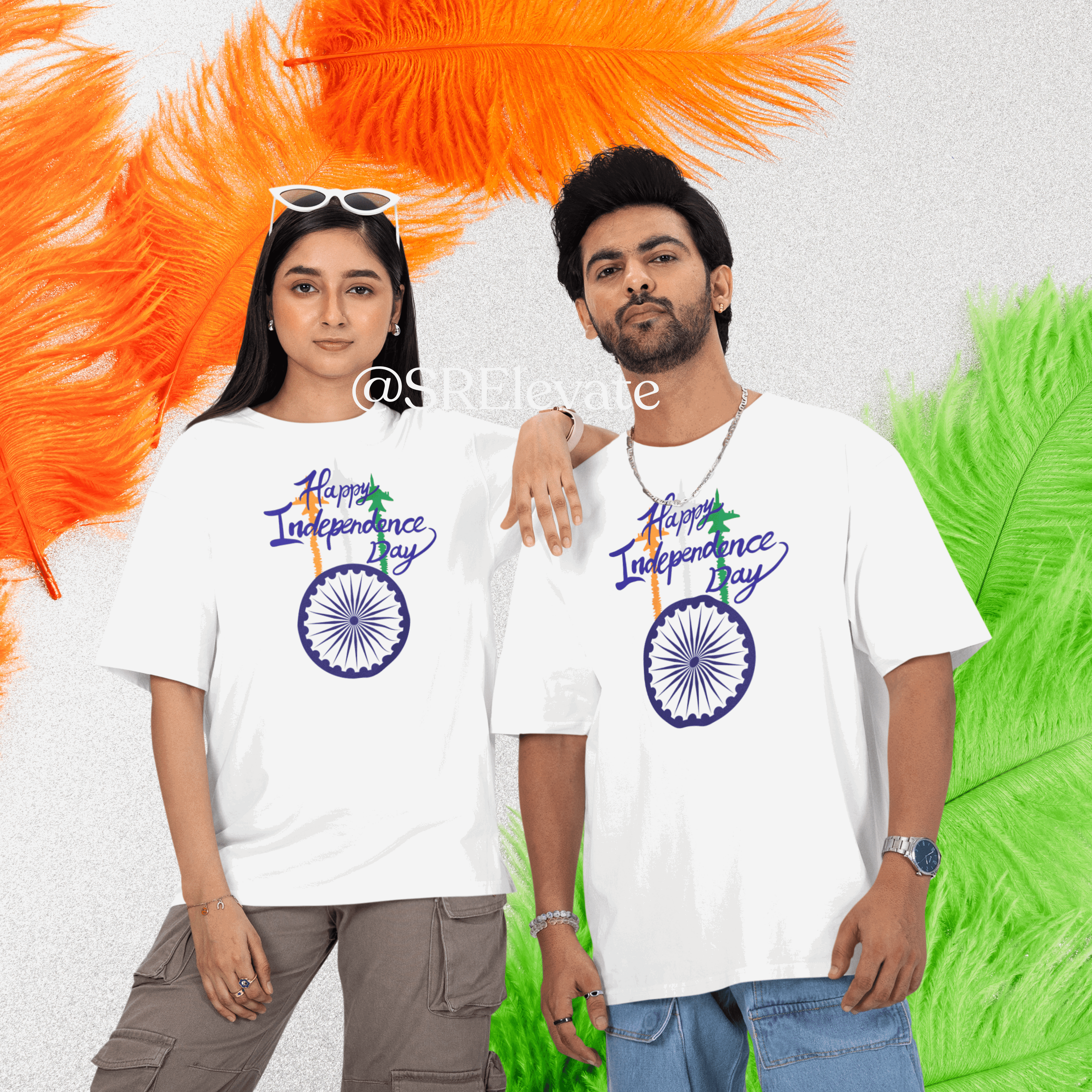 Independence Day Oversized Cotton Bio-Wash T-Shirt – Unisex, Premium PC Fabric, Round Neck, Trendy Comfort Fit