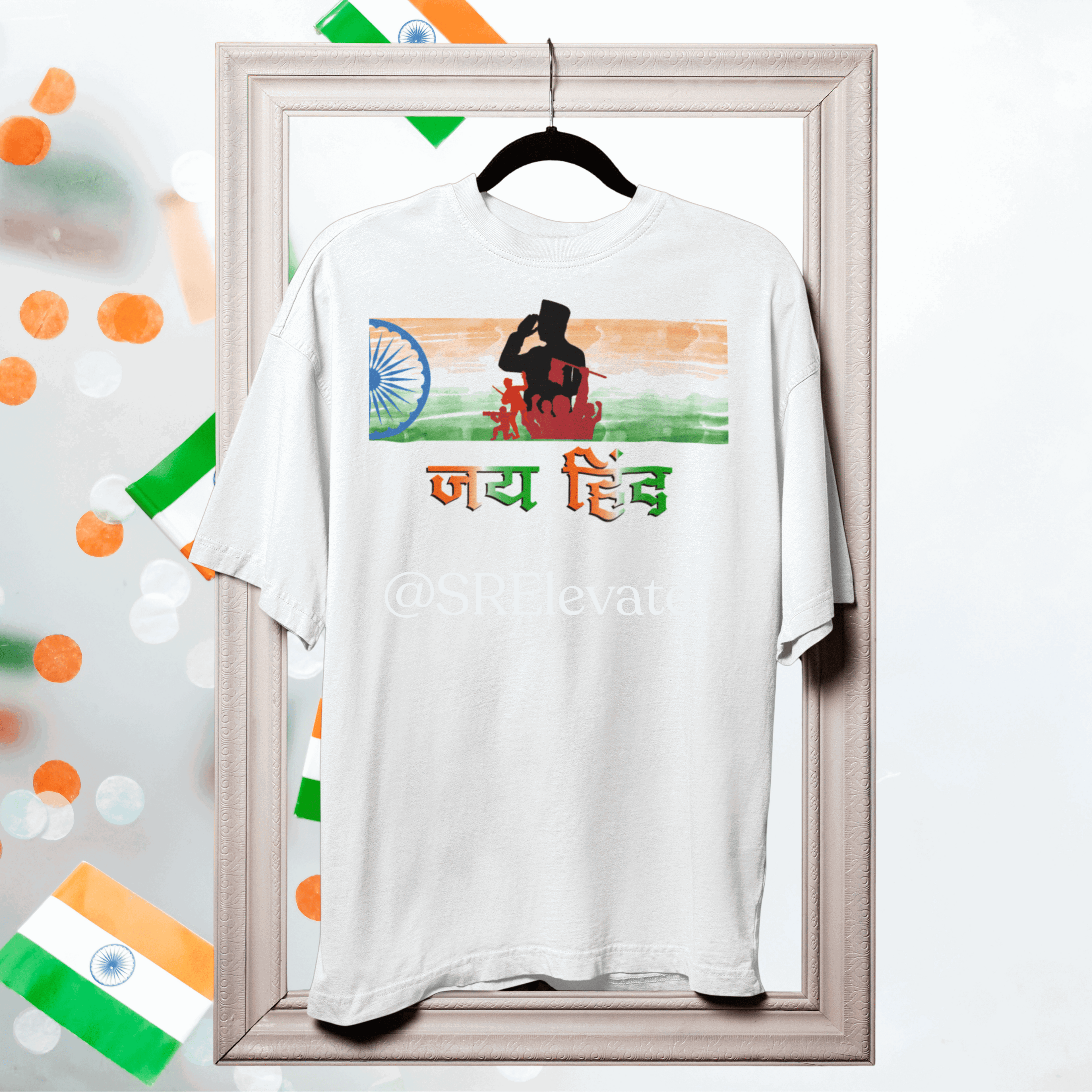 जय हिंद Bio-Wash Oversized Independence Day T-Shirt – Premium 200-220 GSM Cotton | Unisex Patriotic Tee India