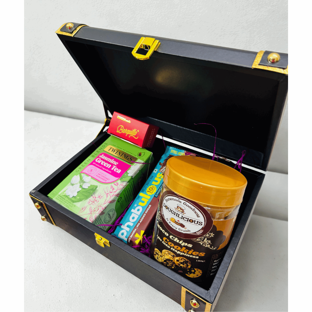 Luxury Truck Box Gift Hamper – DAI-CHA & Twinings Teas, Kunafa, Protein Bars, Premium Chocolates & Gourmet Cookies | Corporate & Festive Gifting