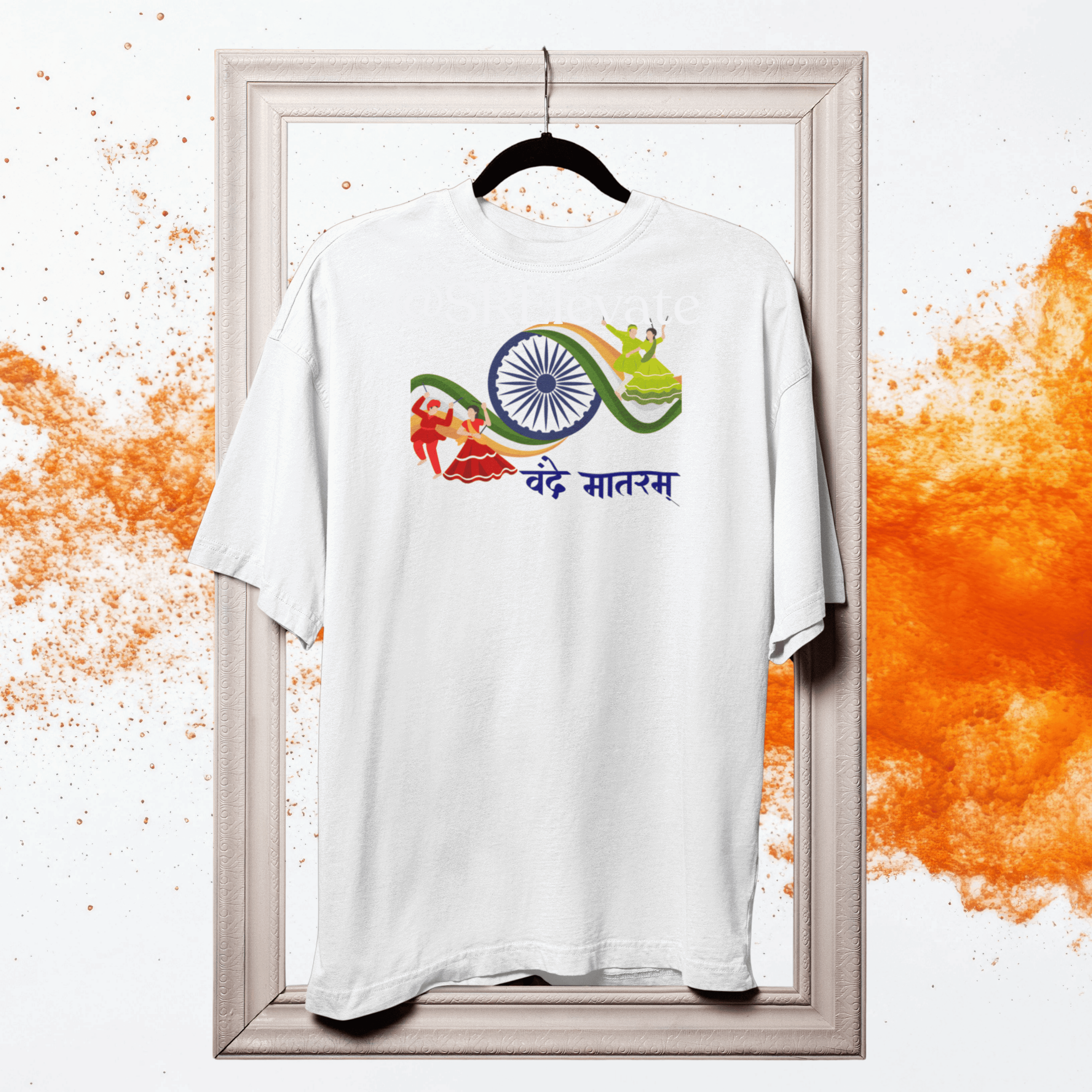 Cultural Vande Mataram Oversized T-Shirt | Tricolor Indian Dance Edition | Unisex Independence Day Tee