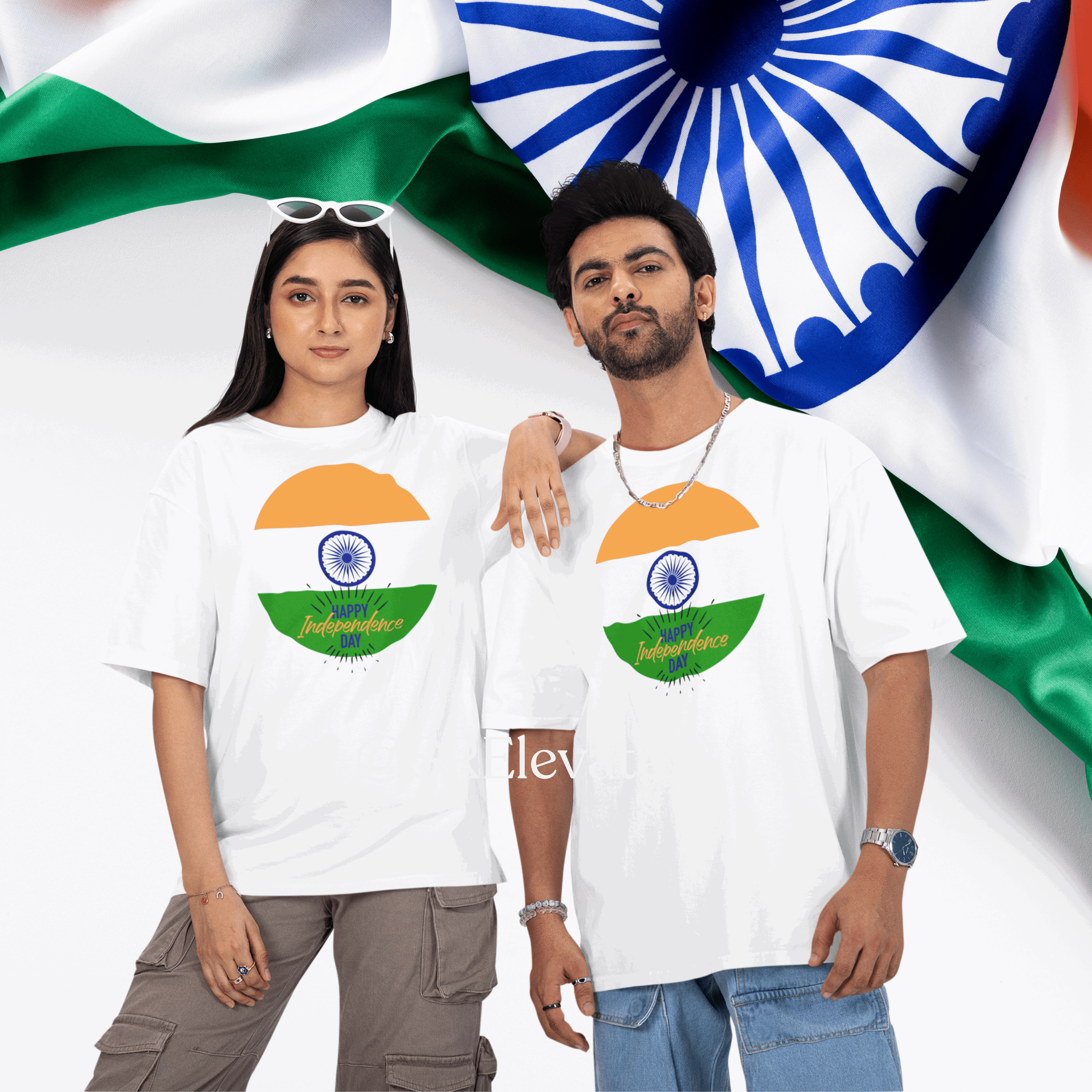 Oversized Independence Day T-Shirt – Unisex, Premium Cotton, Trendy Tiranga Print | Limited Edition