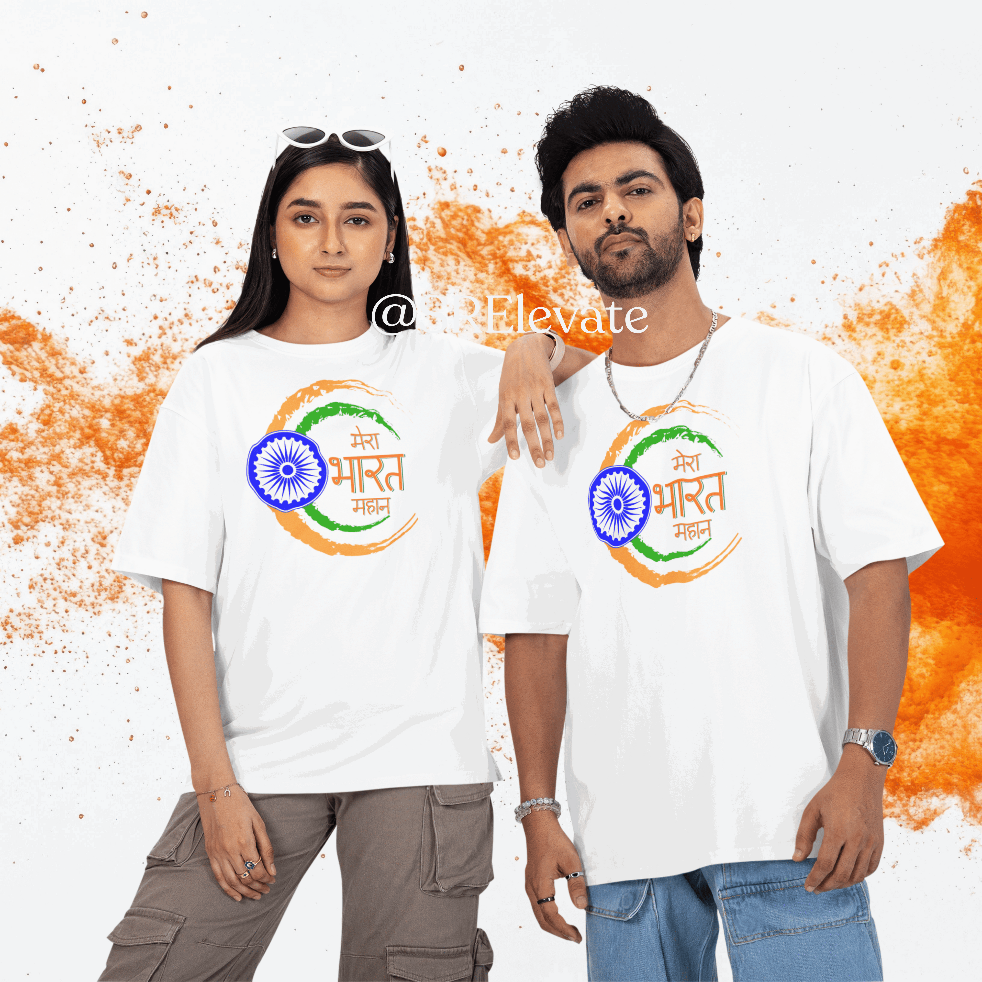 Mera Bharat Mahan Oversized T-Shirt – Unisex, Premium Cotton, Patriotic Tiranga Design | Limited Edition