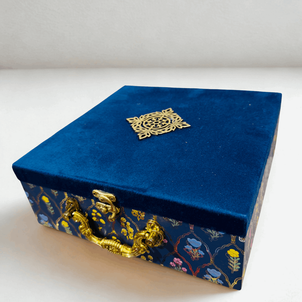 Luxury Box 4 IN 1 Jar Gift Hamper | Premium Chocolates, Kunafa from Dubai, Protein Bar & Teas