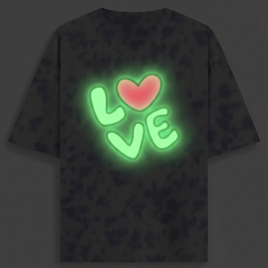Personalised Unisex Tie-Dye Oversized Glow-in-the-Dark T-Shirt | Vinyl Print