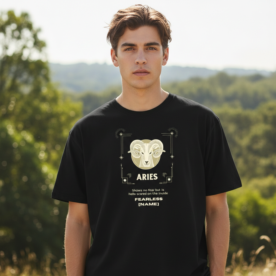 Aries Zodiac Sign- Oversized Classic T-Shirt