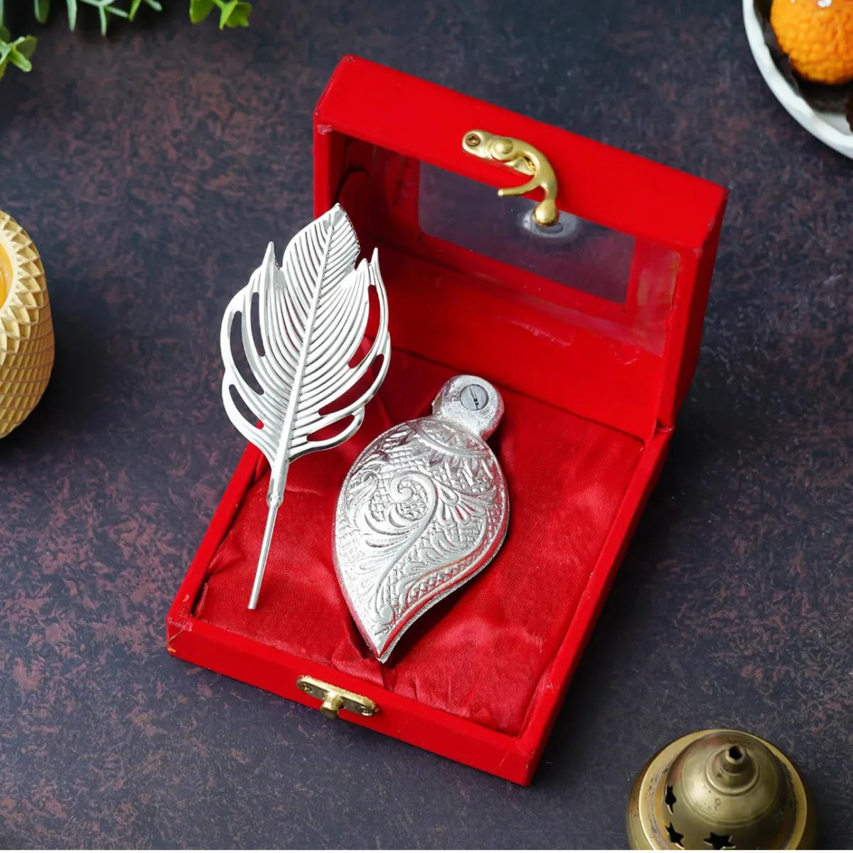 Premium German Silver Tilak Gift Box Set