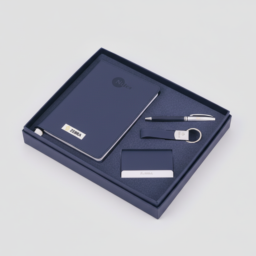 4 IN 1 | Premium A5 Notebook Gift Set – Card Holder + Metal Pen + Keychain,corporate gift ideas for clients