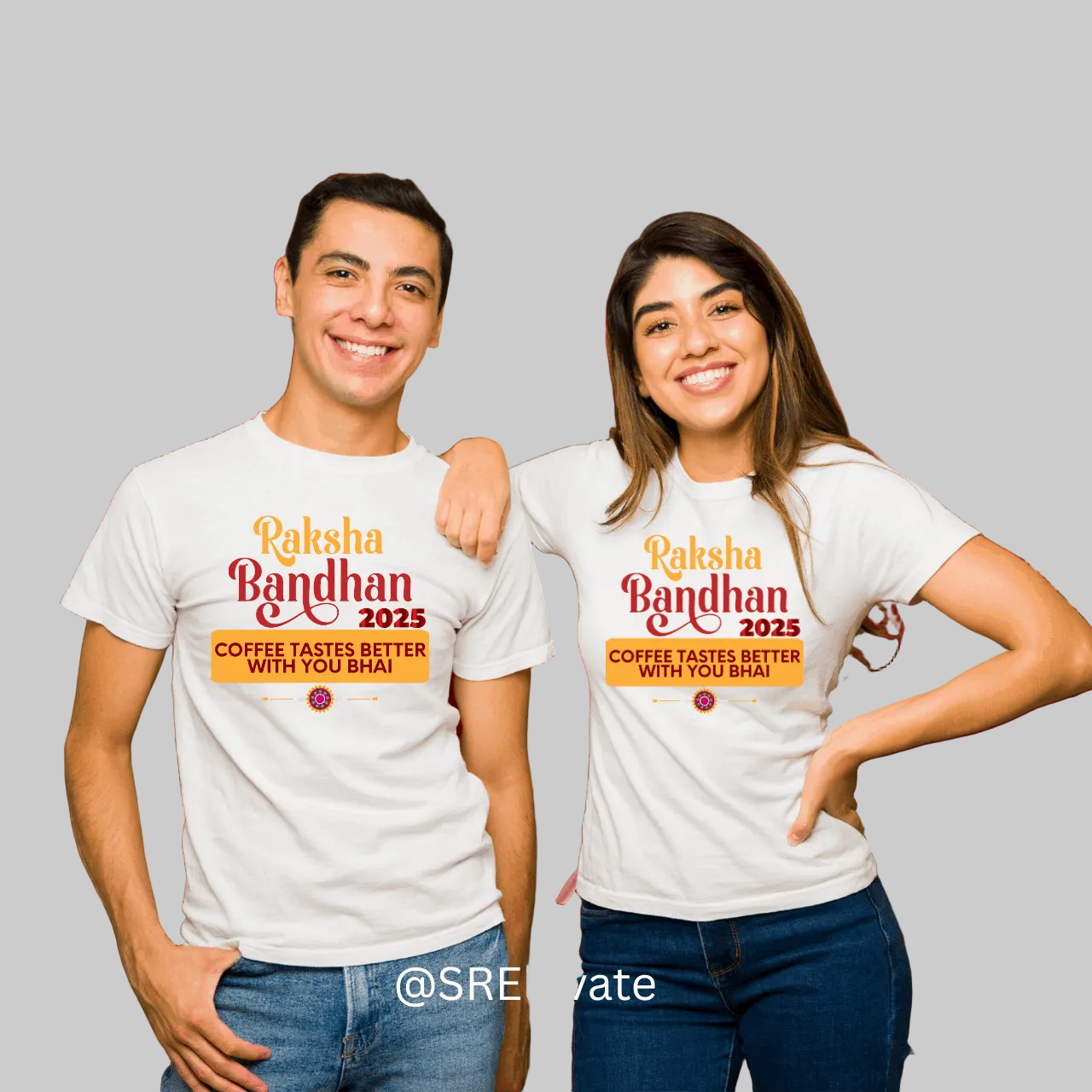 Raksha Bandhan 2025 Dri-Fit T-Shirt – Coffee Tastes Better With You Bhai | Personalized Sibling Gift
