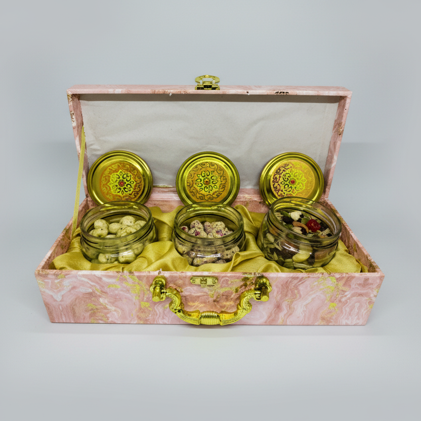 3 IN 1 | Luxury  Dry Fruit Glass Jar Gift Box | Corporate Diwali Hampers,diwali gifts for corporate customers