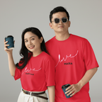 Personalized Valentine’s Day Couple Oversized Cotton T-Shirt | Custom Name Tee